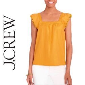 JCrew Pom Pom Trim Sunshine Top